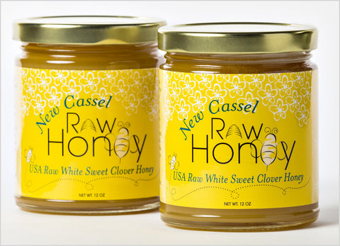 Four 12 oz. Jars New Cassel Raw Honey