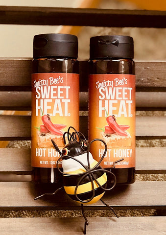 Four 12oz bottles Sweet Heat Raw Honey
